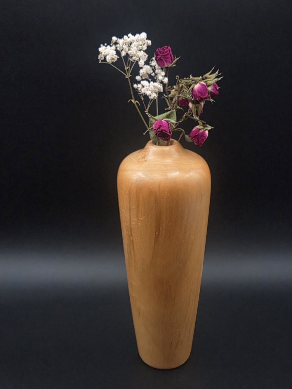 Handcrafted Handturned Carved Solid Maple Wood Vessel/Vase